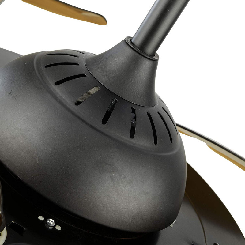 Carlhenry 42Inch Modern Retractable Ceiling Fans LED Light with Remote Control, Black
