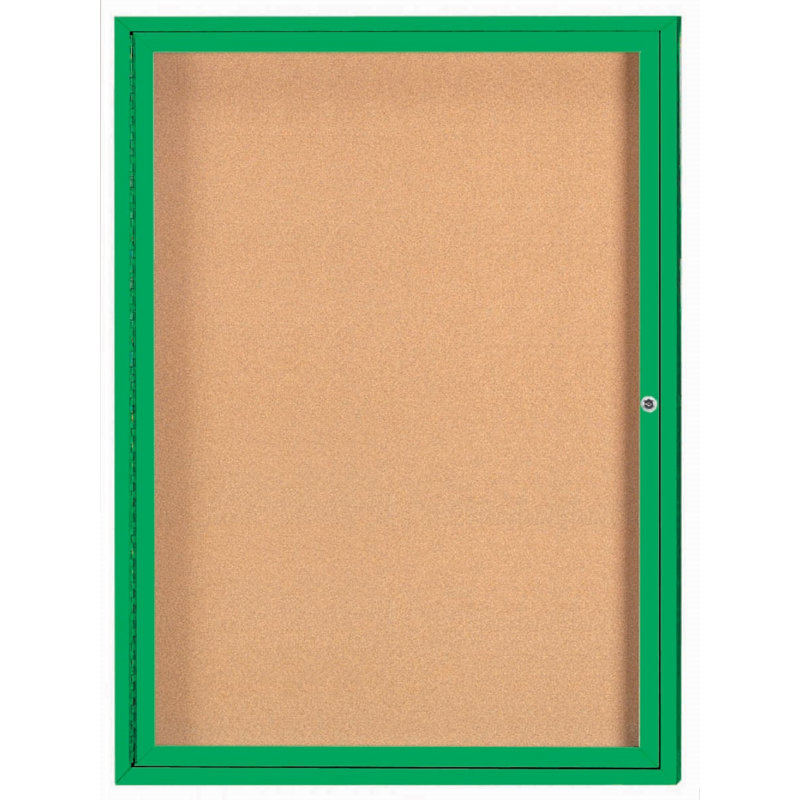 Panneau d'affichage mural fermé avec éclairage DEL, Vert, Un, H 48 po x l 36 po