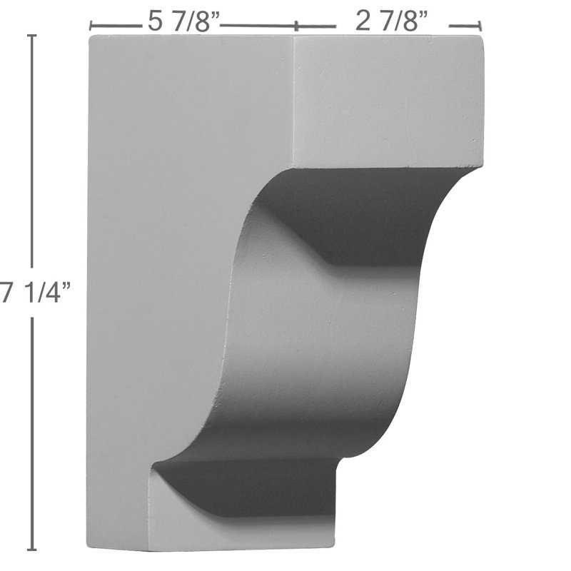 Primed Off-White Polyurethane Traditional Corbel, 7.25" Height