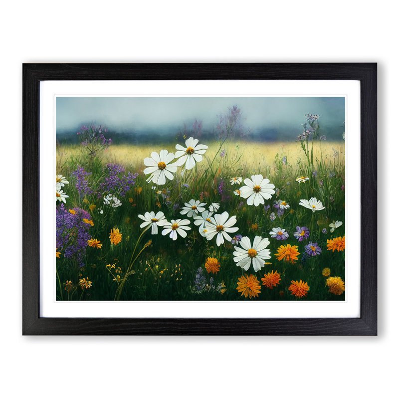 Epic Wildflowers Floral - Framed Print, Black, 34cm H x 46cm W x 2cm D