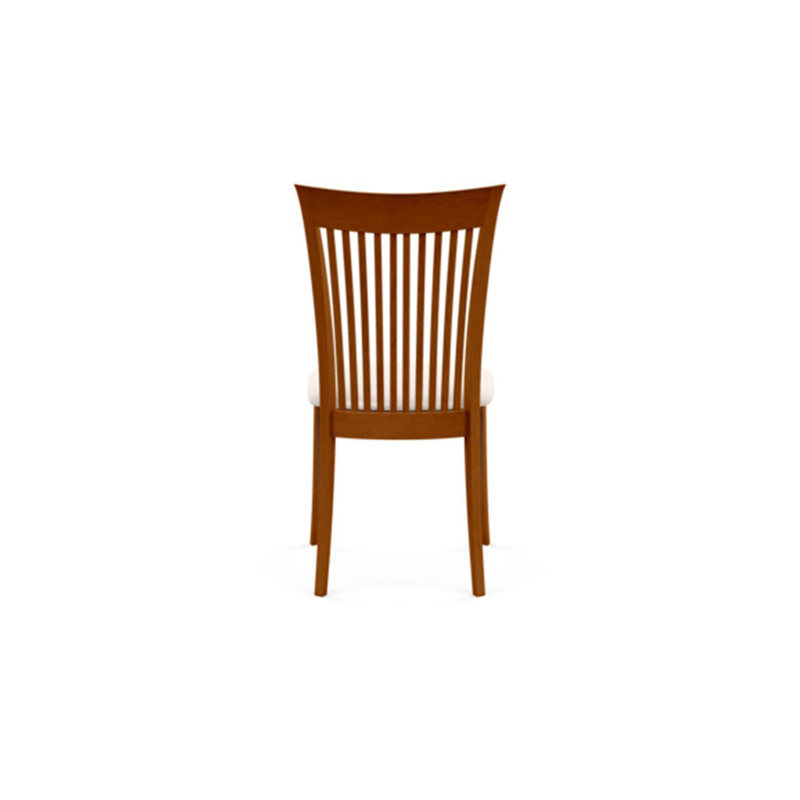 Sarah Upholstered Dining Chair, White Leather, Autumn Cherry