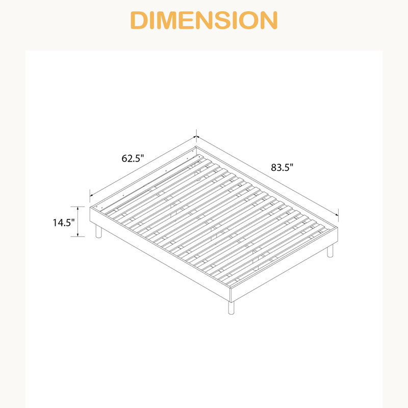 Tool-Less Wood Platform Bed