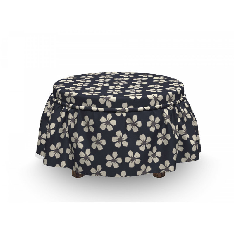 Housse pour repose-pieds floral fleur de cerise