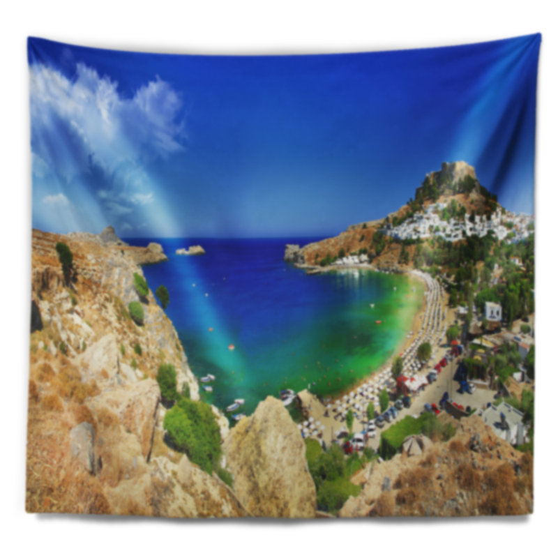 Tapisserie Lindos Bay, Grèce, H 50 po x l 60 po