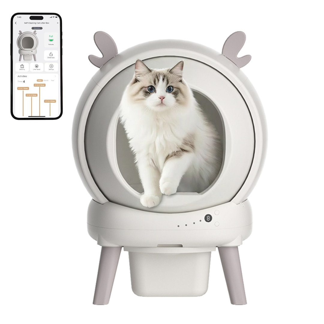 Polyethylene Plastic Self-Cleaning Litter Box