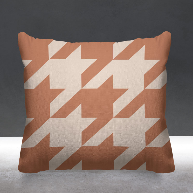 Housse et insert de coussin carré d'extérieur Easton Houndstooth, L 19 po x H 19 po, Chair