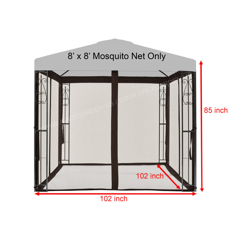 APEX GARDEN Brown Fabric Screen for Gazebo