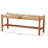 Uribe Oak Brown Finished Wood & Hemp Dining Bench with 1 Open Shelf, 17.48" H X 43.05" W X 13.51" D