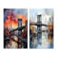 «Coral Bridge Urban Silhouettes», 2 pièces sur toile-560648273-560648285