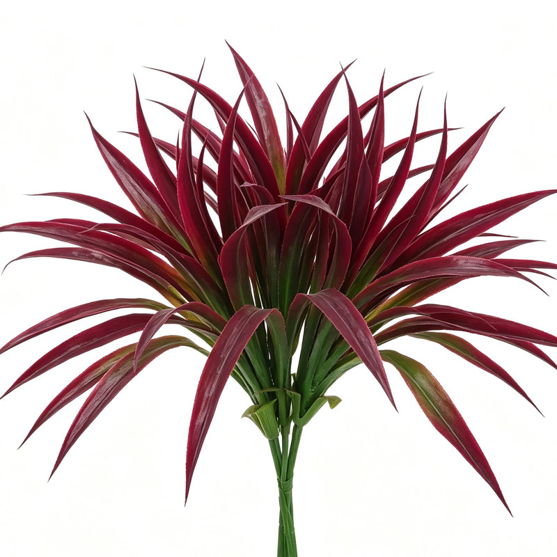 8 Pcs 17" UV Resistant Artificial Plants, Fake Tropical Faux Greenery for Outdoor and Indoor Decor, Red