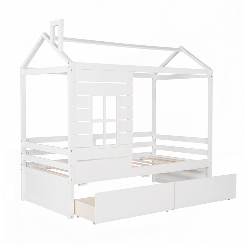 Lit en bois avec deux tiroirs House House