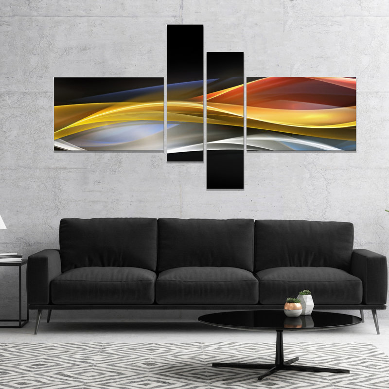 « 3d gold silver wave design », impression à multiples images sur toile
