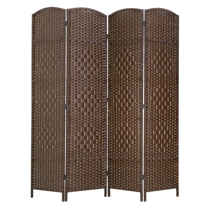 Alexisa 70.8 Inch W x 70.6 Inch H 4 Panel Folding Room Divider Freestanding Privacy Screen Partition for Bedroom Living Room Office and Home Use