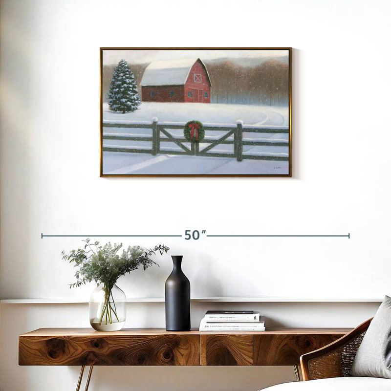 Affinité de Noël VI, Cadre flottant doré, 31 po x 21 po