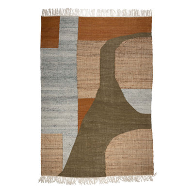 Pavilion Abstract Area Rug in Brown