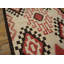 Antique Light Ivory Color Tribal Geometric Native American Flatweave Navajo Rug