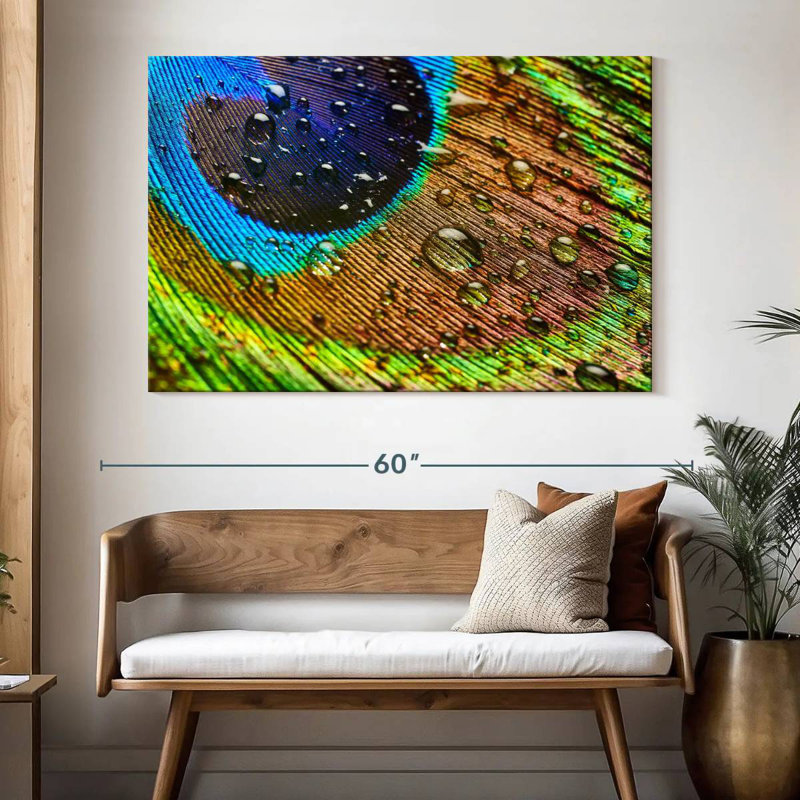 Kerner Wet Peacock Feather, 34" H x 51" W