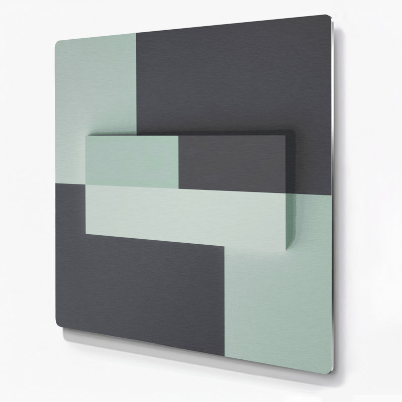 Minimalisme 40, art mural gris en métal, H 8 po x l 8 po
