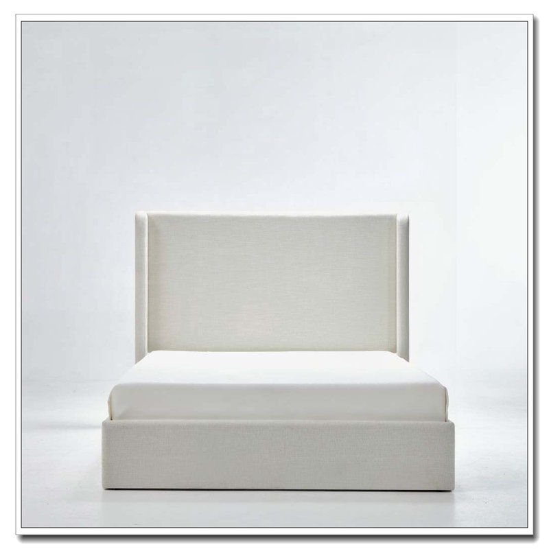 Structure de lit plateforme tapissier avec tête de lit haute de 54 po, Grand lit