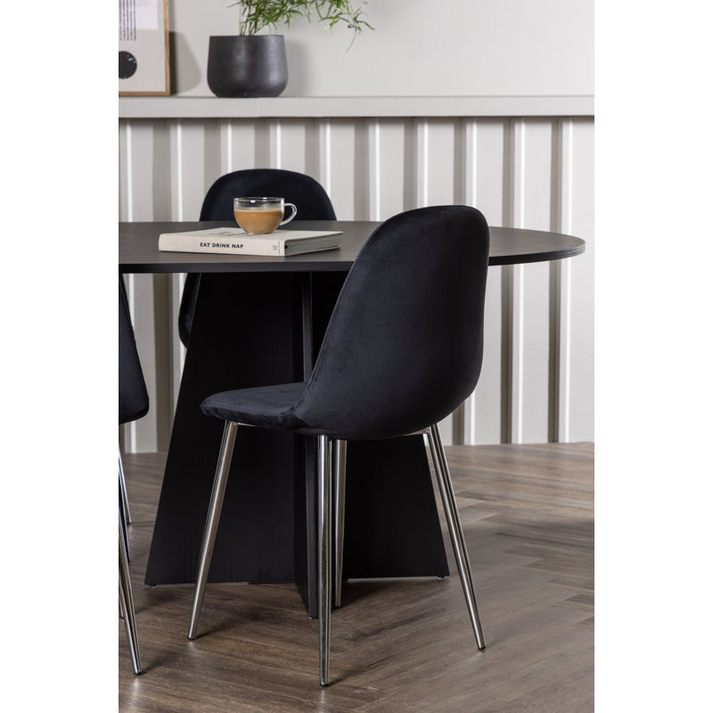Mateyka 6 - Person Dining Set, Black, Black
