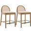 Tabourets modernes avec dossier en rotin et structure en bois Emington-574172686-574172685