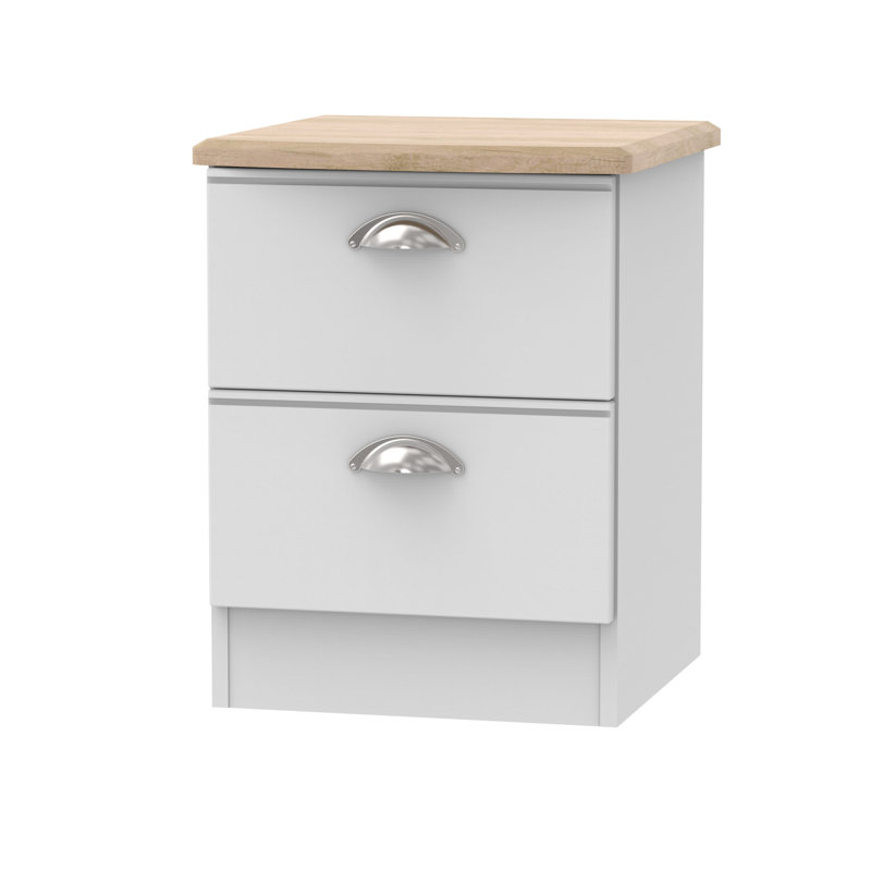 Fully Assembled McVille 2 Drawer Bedside Table