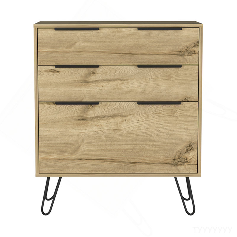 Commode à tiroirs Hartly, chambre à coucher, chêne clair