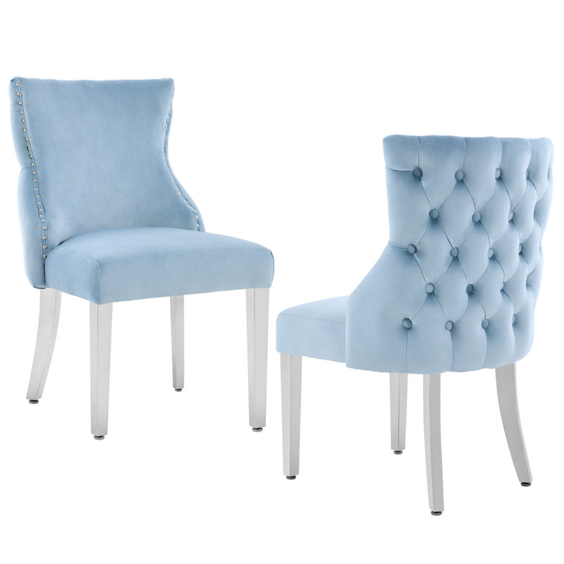 Chaise de salle à manger Fujiye, Bleu clair