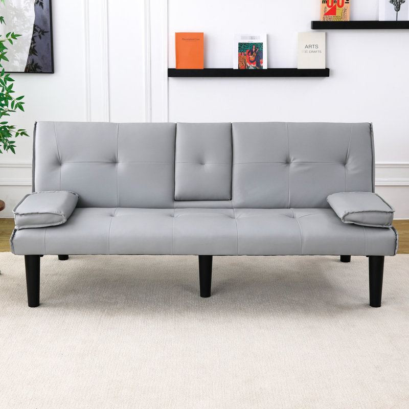67 po, lit, gris, pliable, porte-gobelet, multifonctionnel relaxant à la maison, pliable en un clic, temps libre, Light Gray