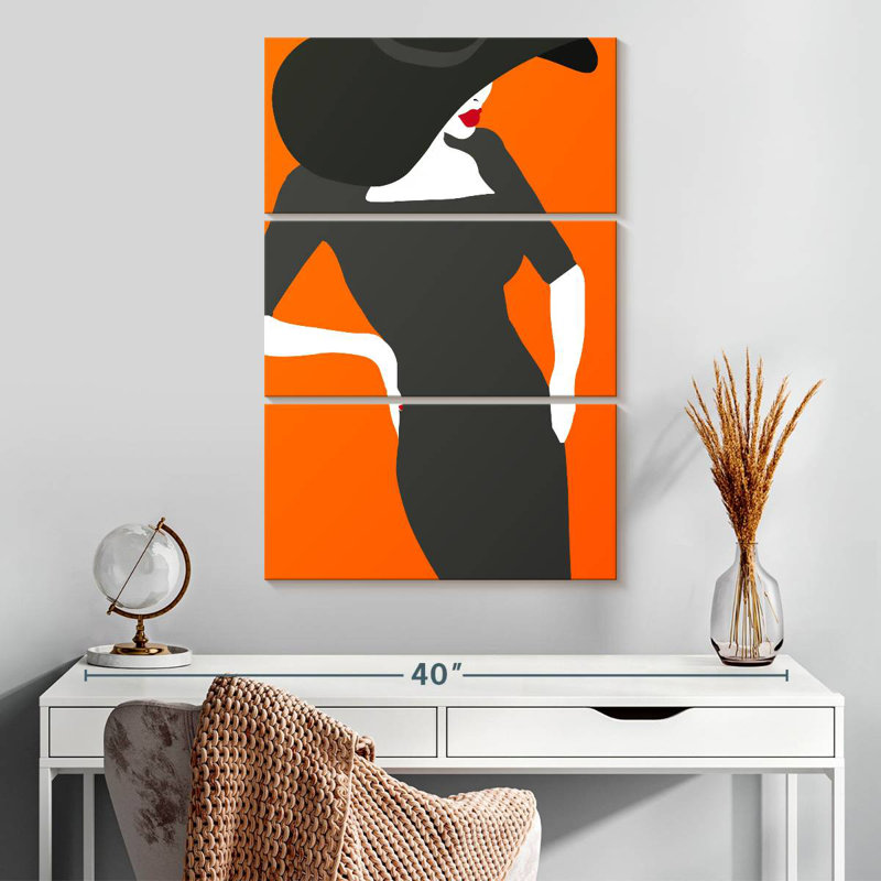 Shuttleworth Lady On Orange, 32" H x 20" W