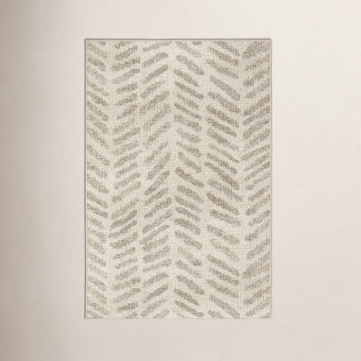 Rowley Grey Machine Printed Washable Rug