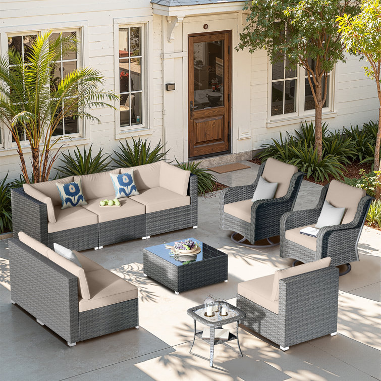 8 - Person Patio Conversation Sets with Cushions