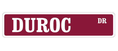 Plaque de rue Duroc en plastique robuste 4 po x 18 po