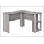 Bureaux, bureau de coin en L avec rangement, longueur 48 po, moderne, stratifié gris | Panneau de particules-2102870600