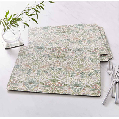The Original Morris & Co. Strawberry Thief Placemats - Set Of 6