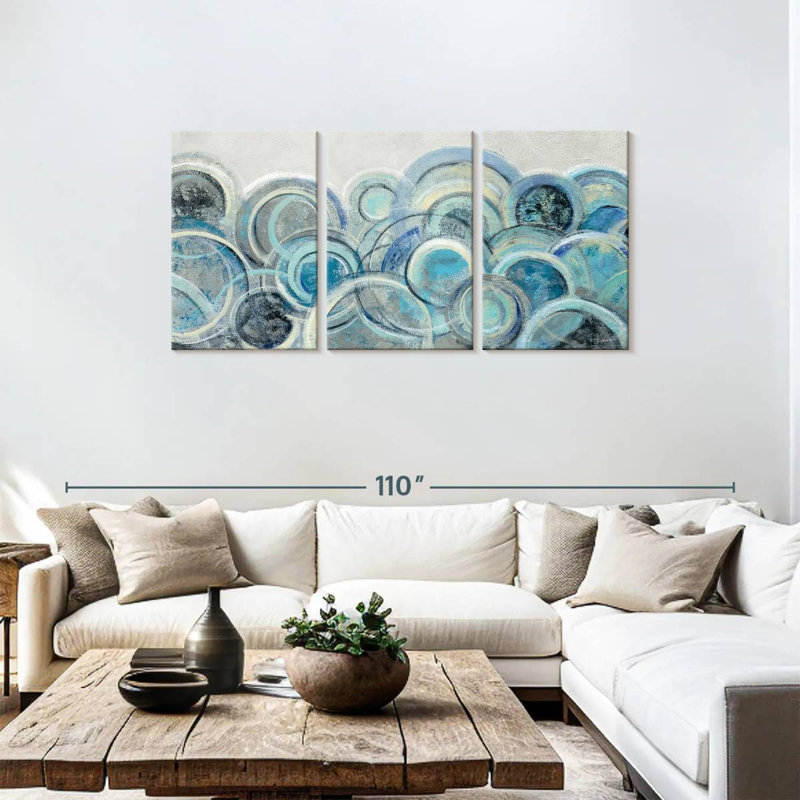 Avery Variation Blue Grey, 36" H x 74" W