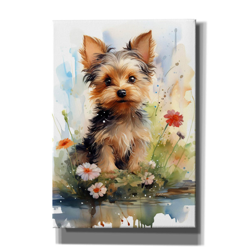 Toile murale «Happy Puppy 1» par Momart, Winston Porter, 18 po x 26 po