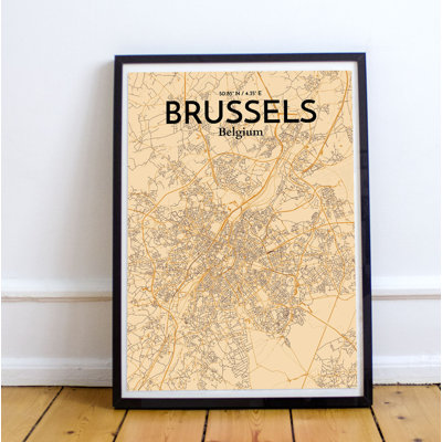 Brussels City Map - No Frame Print