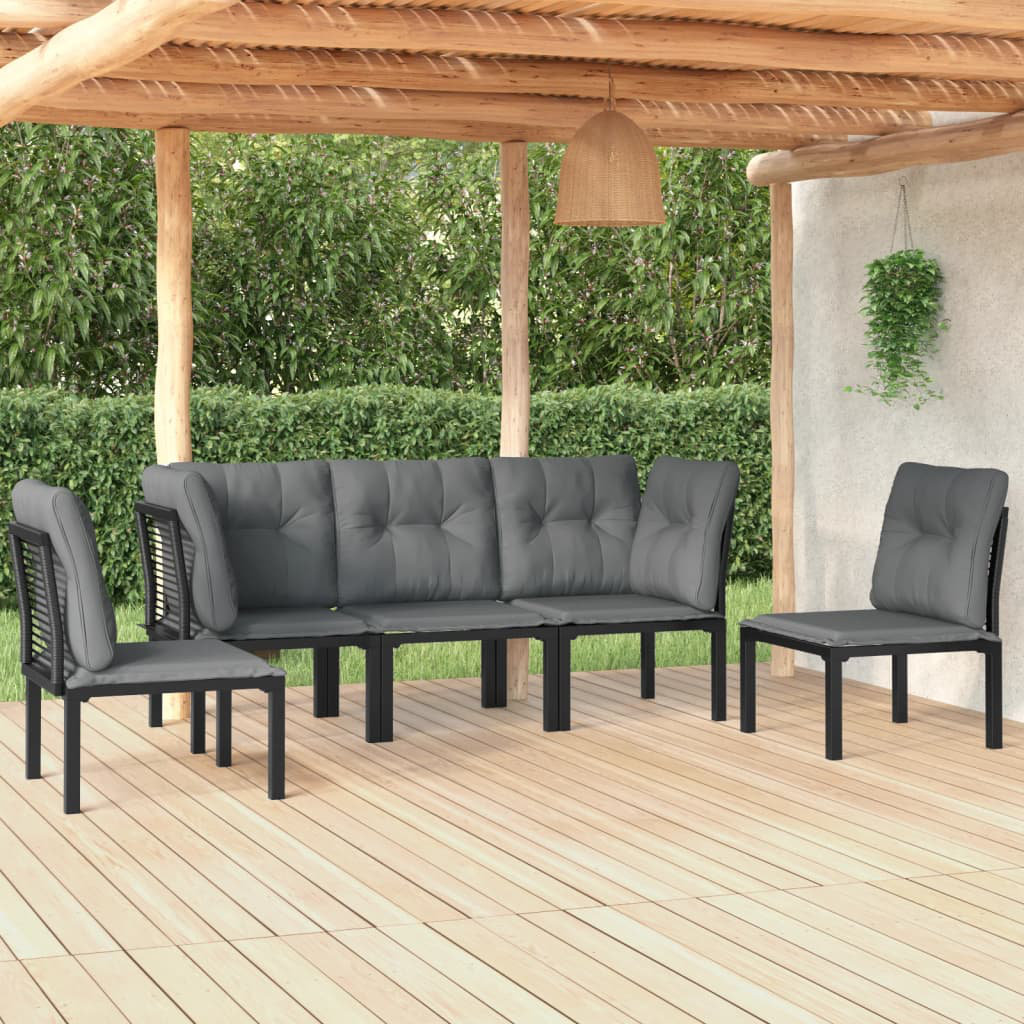 4-Sitzer Lounge-Set Kyriakoula aus Polyrattan mit Polster