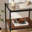 Table de bout rectangulaire polyvalente avec plateau en verre trempé et fabrication en panneau de fibres à densité moyenne durable pour le salon