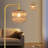 67” Glass Floor Lamp For Living Room, Modern Standing Lamp With Ribbed Glass Lampshade Pedal Switch-1999095354