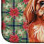 Tapis de séchage Red Pekingese Christmas PoinsettIas