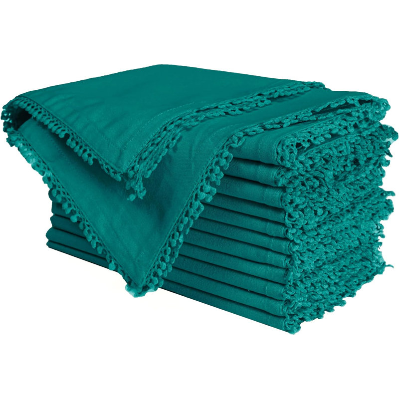 Serviettes en dentelle de coton Funfare, ensemble de 12, 18 x 18 pouces