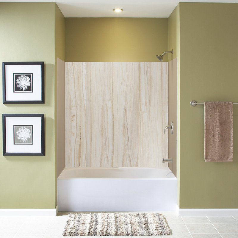 Sorento Beige Composite 3-Panel Shower Wall Kit 60" x 72"