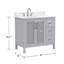 Meuble-lavabo simple 36 po avec dessus en pierre frittée Hollister de Hollister, pré-assemblé