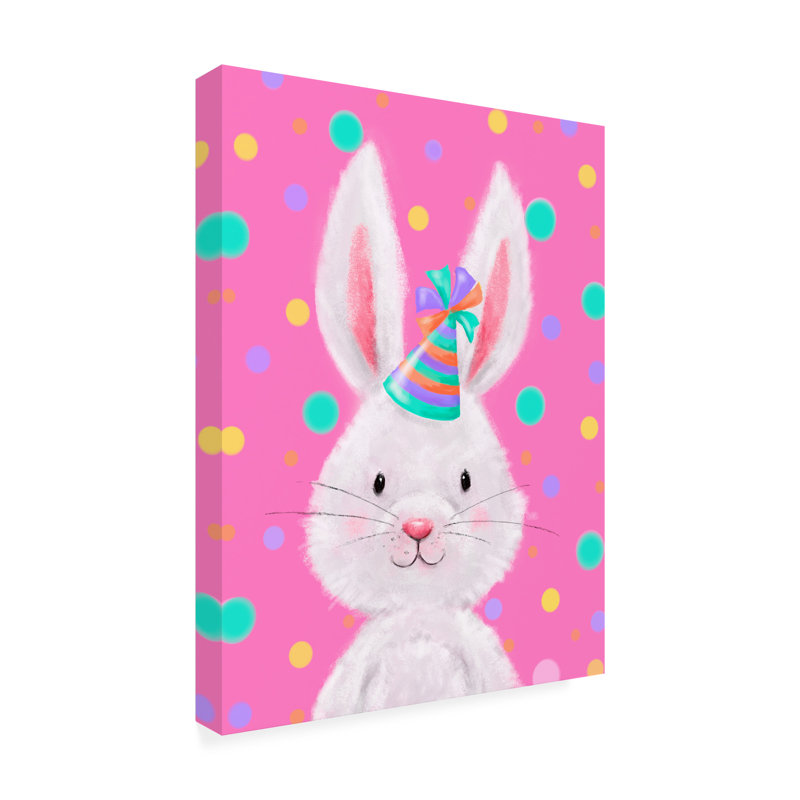 Art sur toile MAKiko Birthday Rabbit, H 14 po x l 19 po