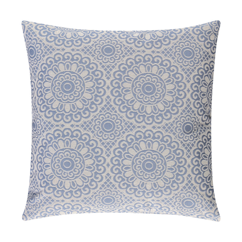 Housse de coussin carré en jacquard S&G, 18 po x 18 po, Bleu ciel