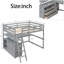 Lit mezzanine double en bois avec bureau et 2 tiroirs Hadi-115335264