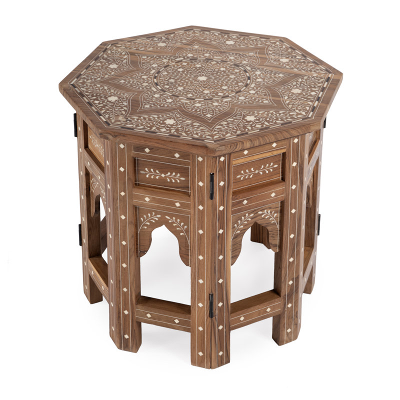 Rashmi Wood & Bone Inlay Side Table