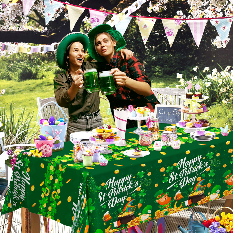 Nappe St Patricks Day, ensemble de 3 nappes Saint Patricks Day